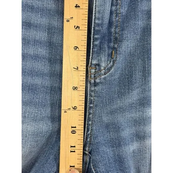 Judy Blue Lemon Patch Skinny Fit Jeans Womens Size 13/31 Blue Distressed Stretch - Picture 4 of 11